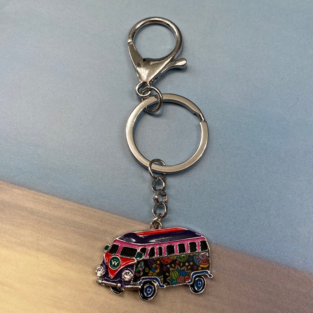 Vintage Alloy VW Bus Keychain